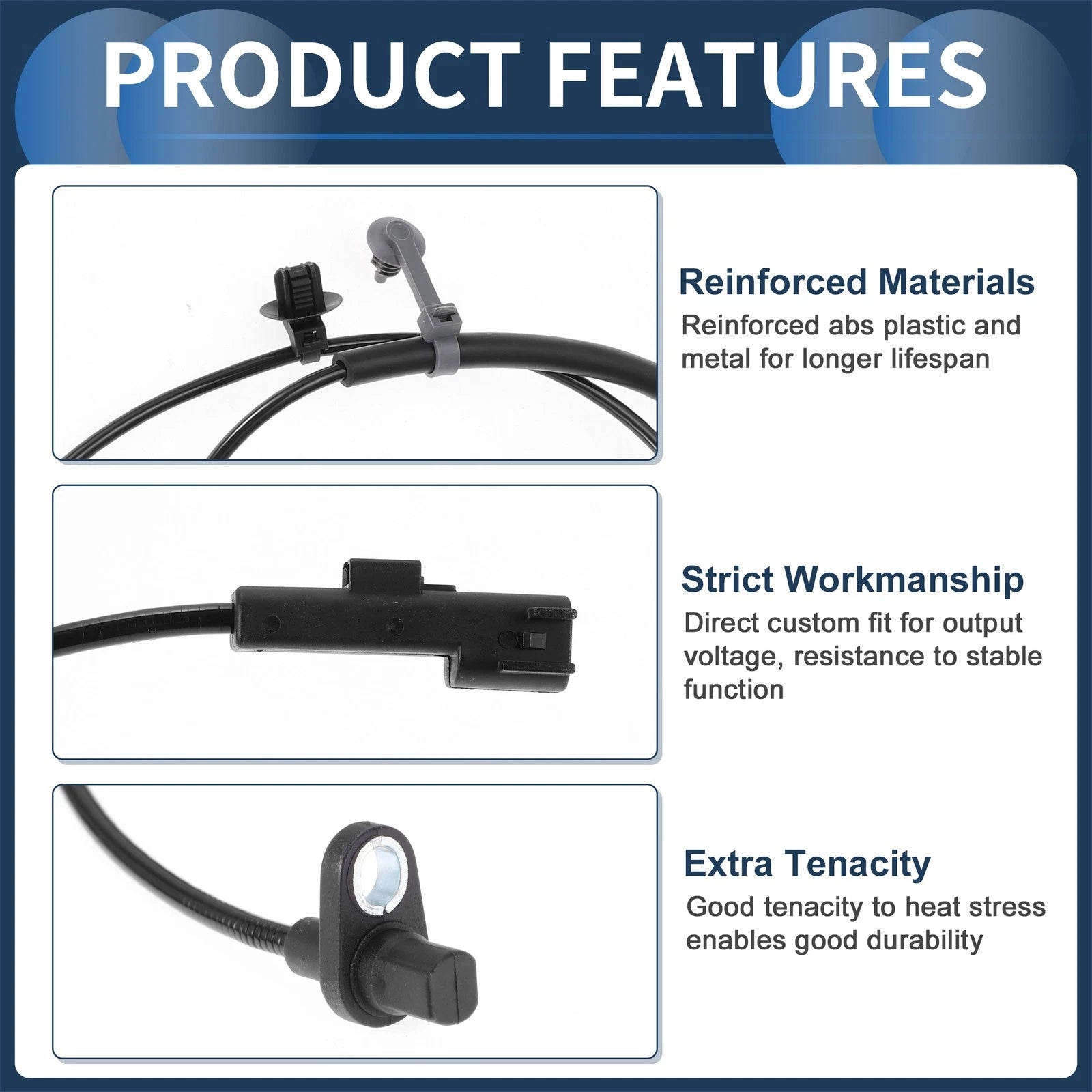 ABS Wheel Speed Sensor No.FR3V2C205AC for Ford Mustang (2015–2023)