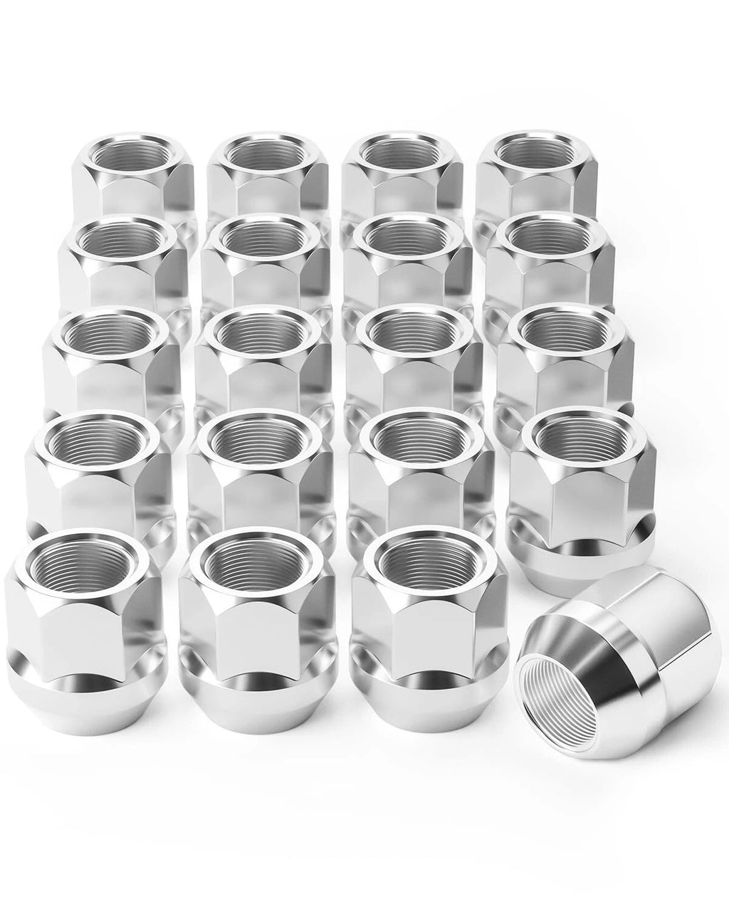 Open End Chrome Lug Nuts for Chevrolet Buick GMC Pontiac (7/16-20) (20 Pack)