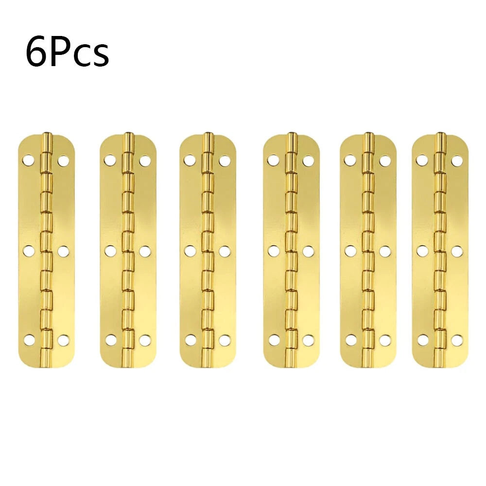 6Pcs Gold Hinges for Wooden Box Toolbox Wine Chest (65mm x 15mm)