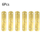 6Pcs Gold Hinges for Wooden Box Toolbox Wine Chest (65mm x 15mm)