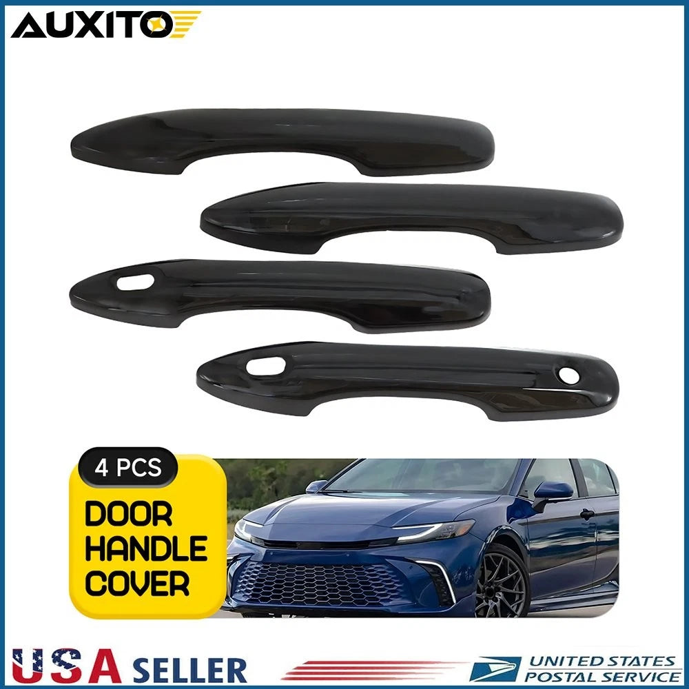 Set of 4 Gloss Black Door Handle Cover Trim for Toyota Camry (2018–2020)