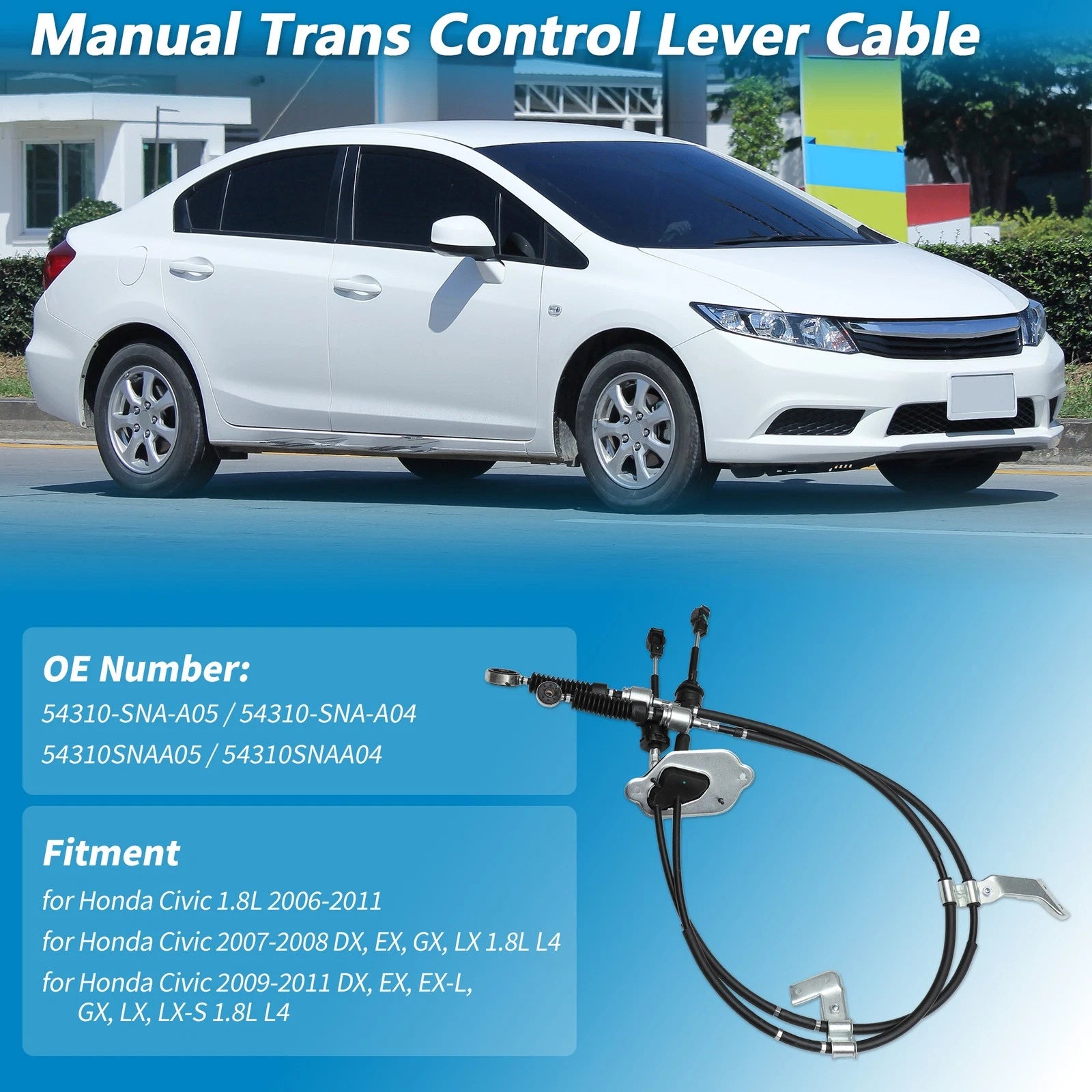 Manual Transmission Gear Shifter Cable No.54310SNAA04 for Honda Civic (2006–2011)