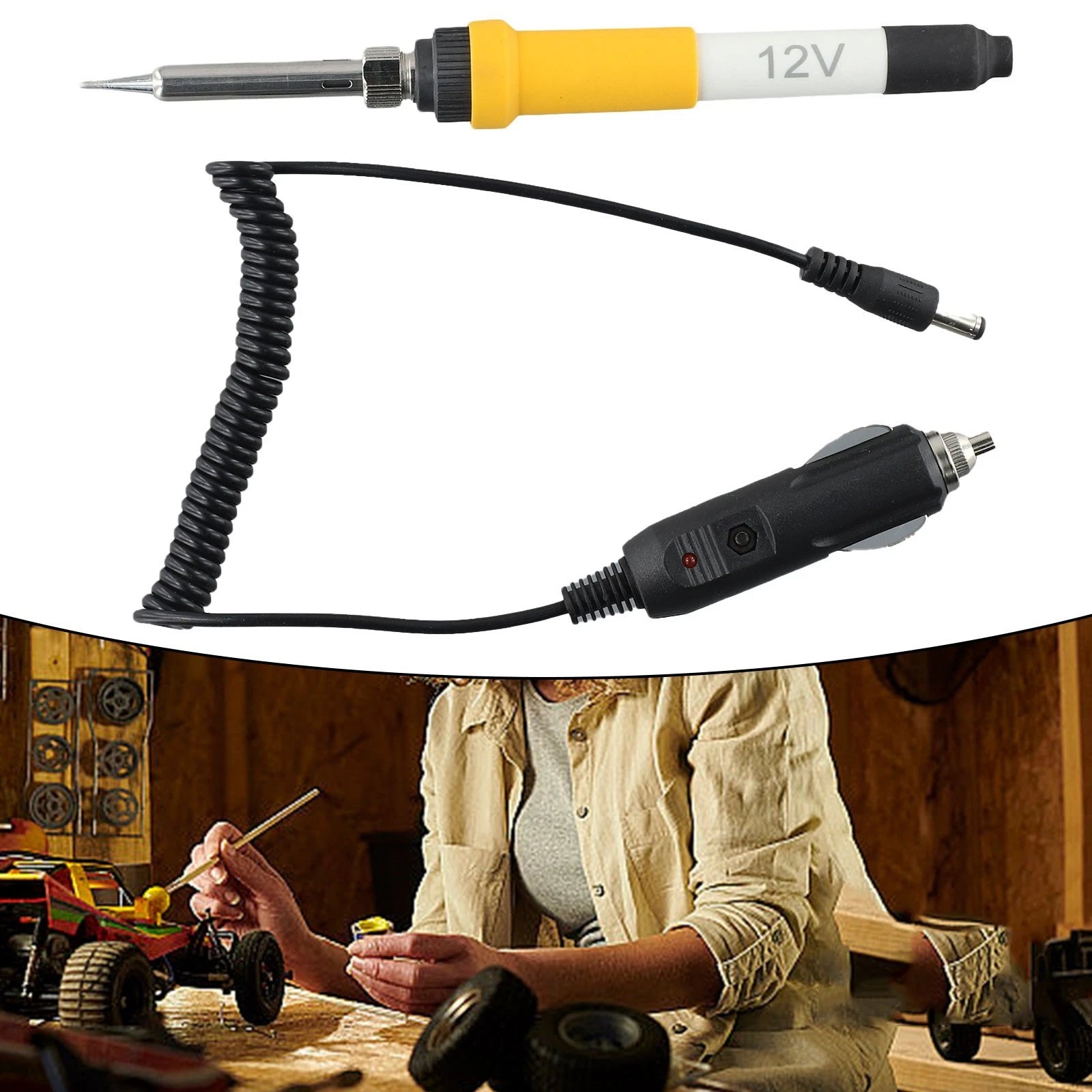 Power Cable & Soldering Iron Set for Automotive Use (60W)