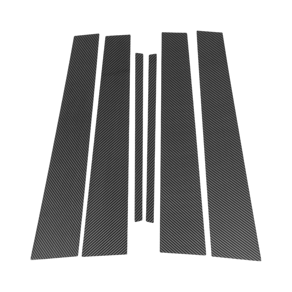 6 Pcs Pillar Window Trim for Chevy Malibu (2008–2012) Carbon Fiber Black