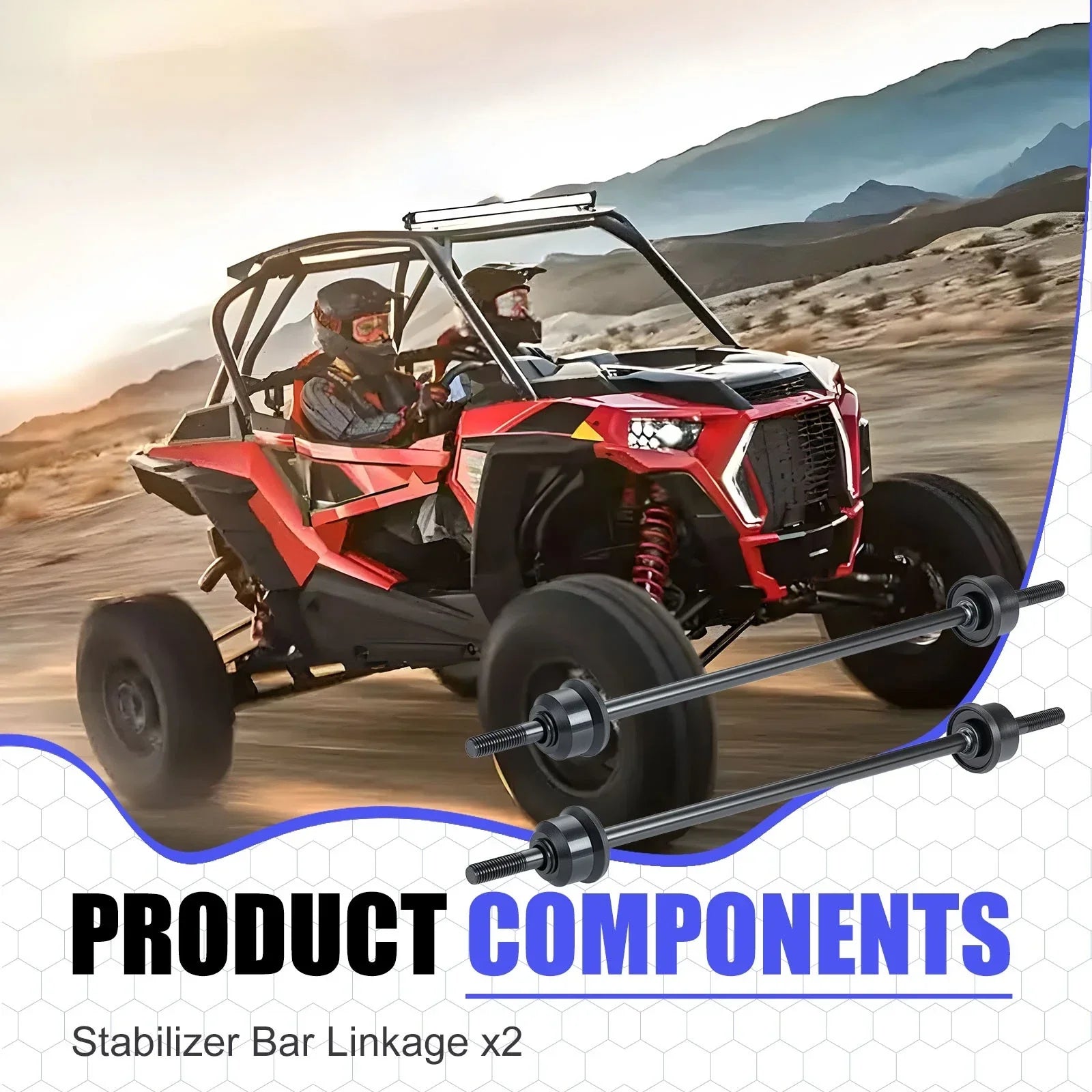2 x Stabilizer Bar Linkage for Polaris Ranger XP570/RangerCrewXP570-6(2015–2016)