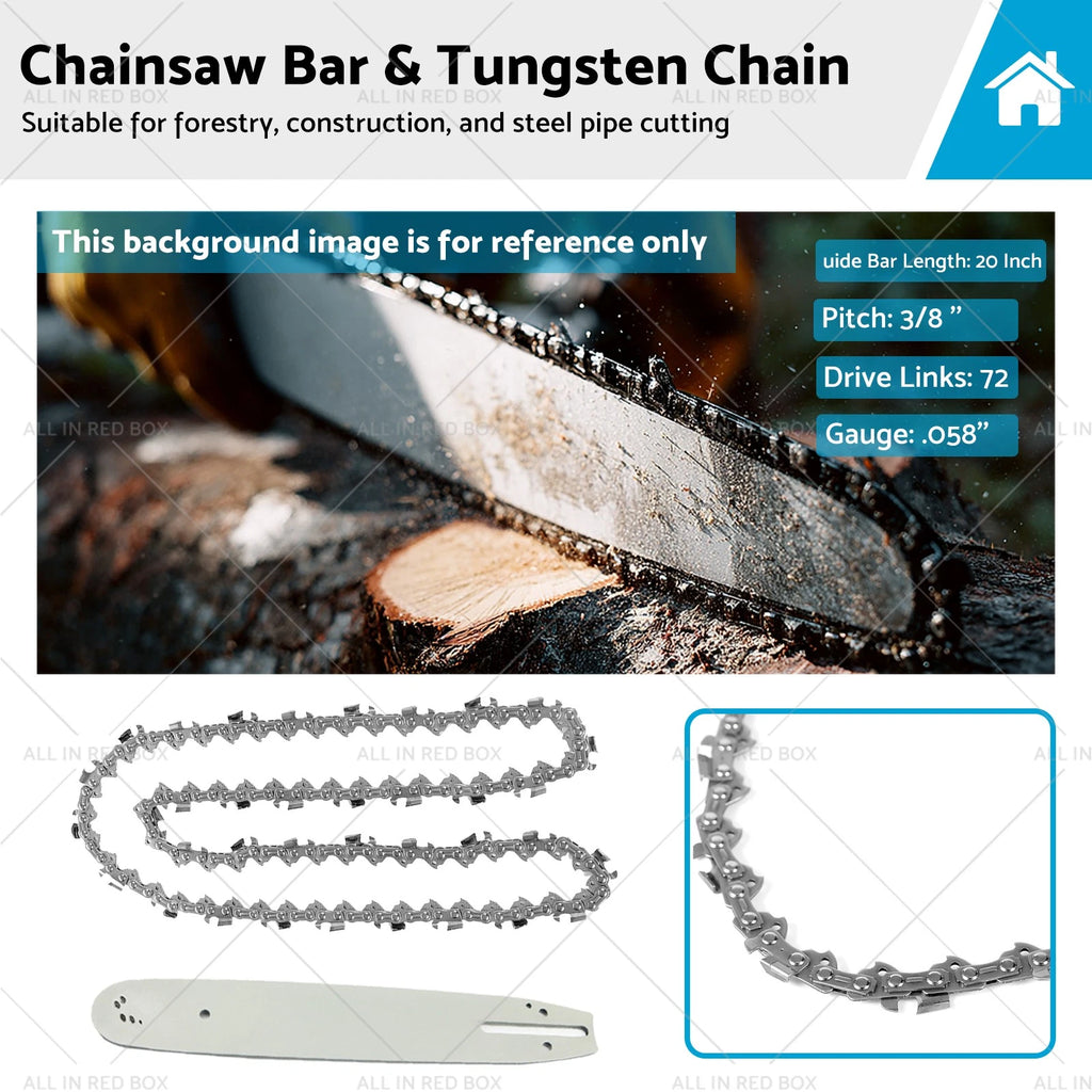 20" 3/8LP .058 72DL Bar & Tungsten Chain Combo for Shindaiwa Solo