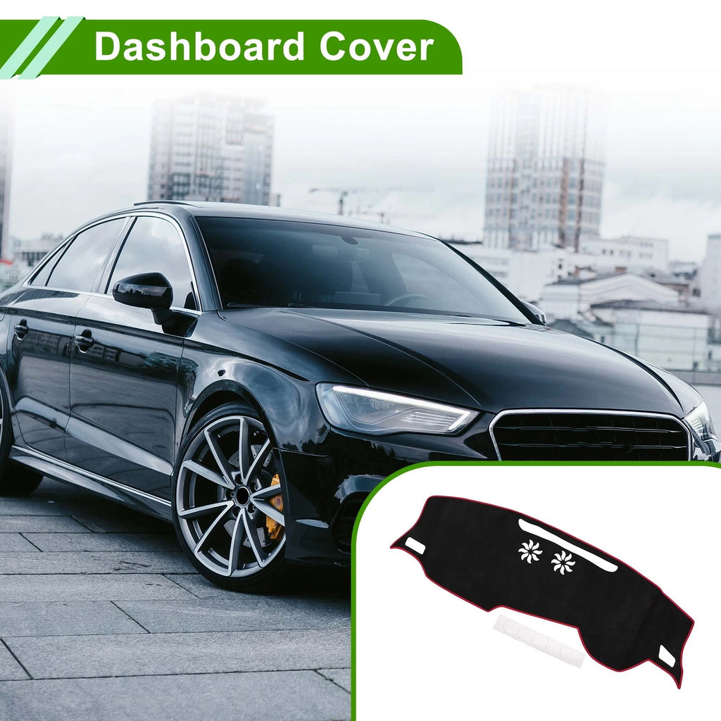 Dashboard Cover Mat for Audi Q3 (2019–2022) Sun Protector Black Red