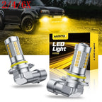 Set of 2 9145 9140 H10 LED Fog Light Bulbs 100W 5000LM Golden Yellow