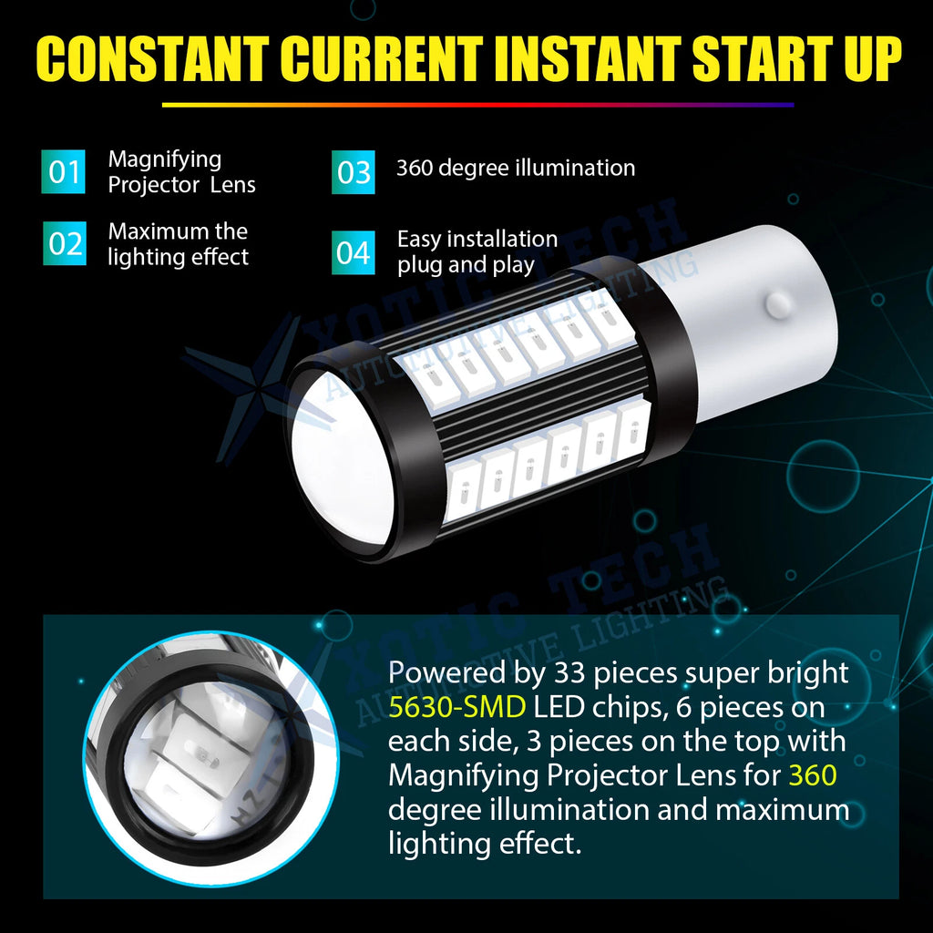 Red LED Brake Tail Light Bulbs for Honda Civic 10th Coupe (2016-2020)