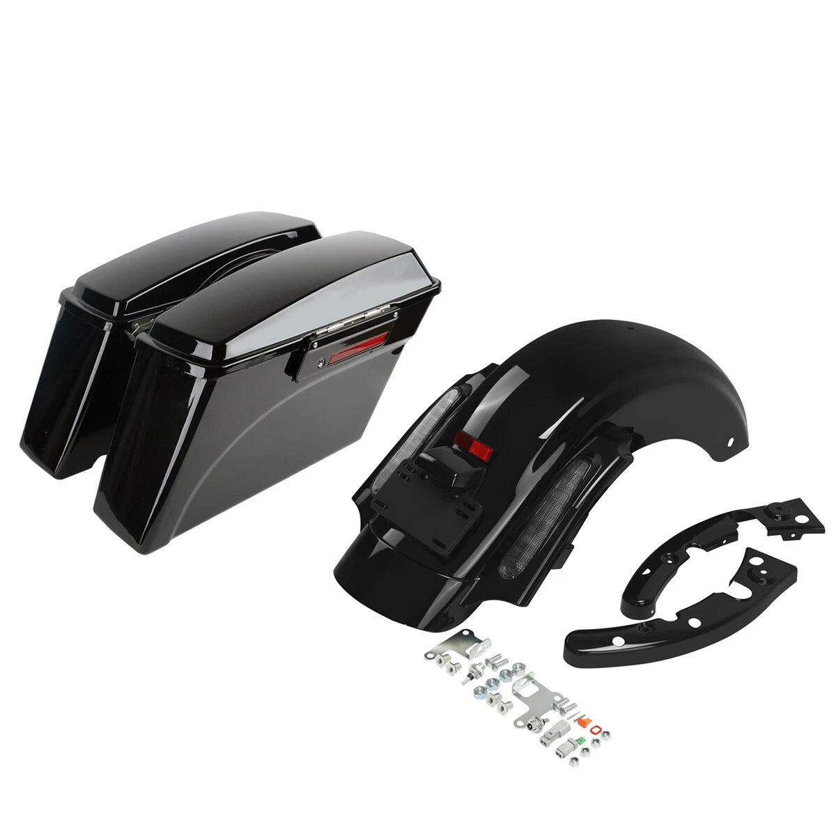 Black Hard Saddlebags & Rear Fender System for Harley Electra Glide (2009–2013)