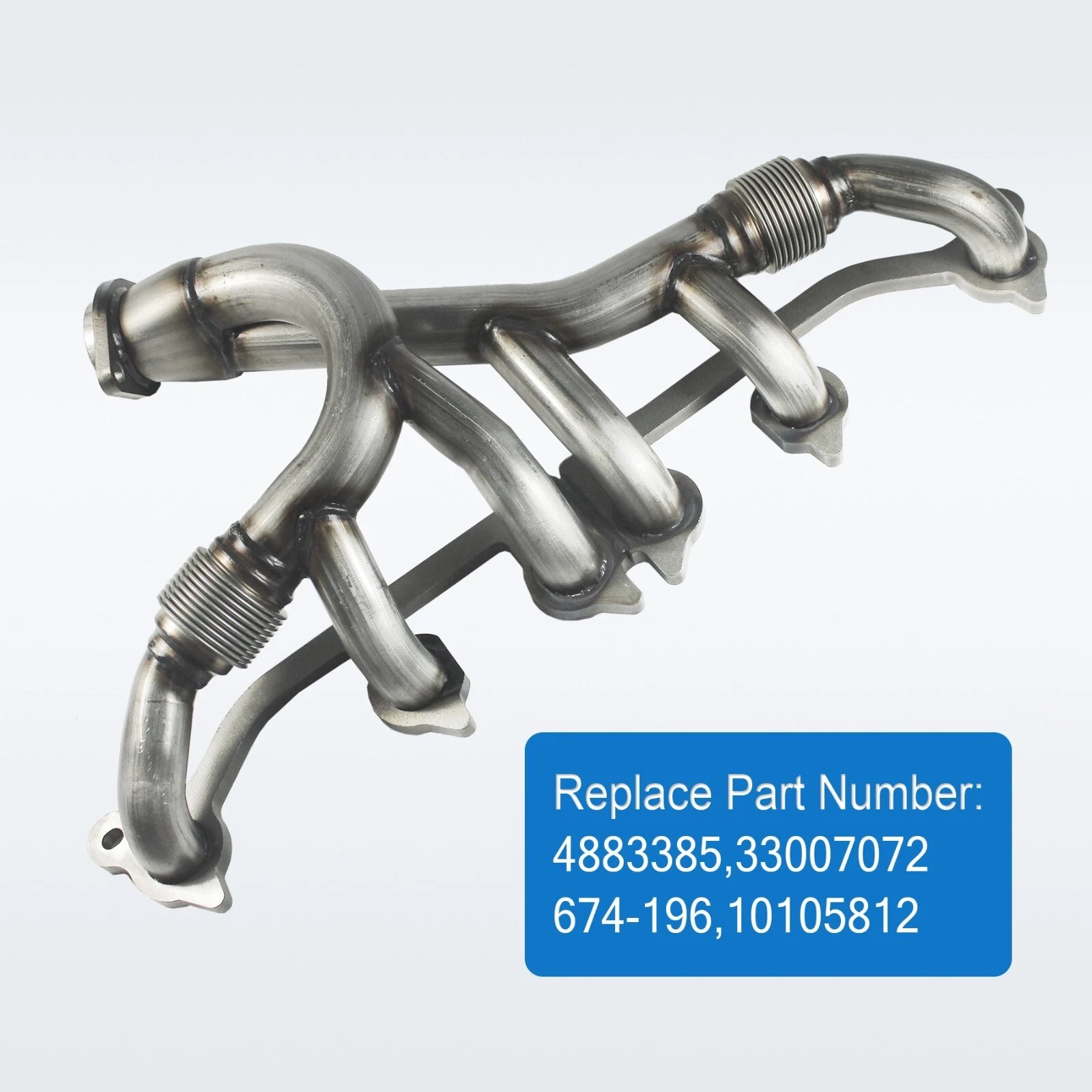 Stainless Steel Exhaust Manifold with Gasket Kit for Jeep Grand Cherokee Wrangler (1993–2006)