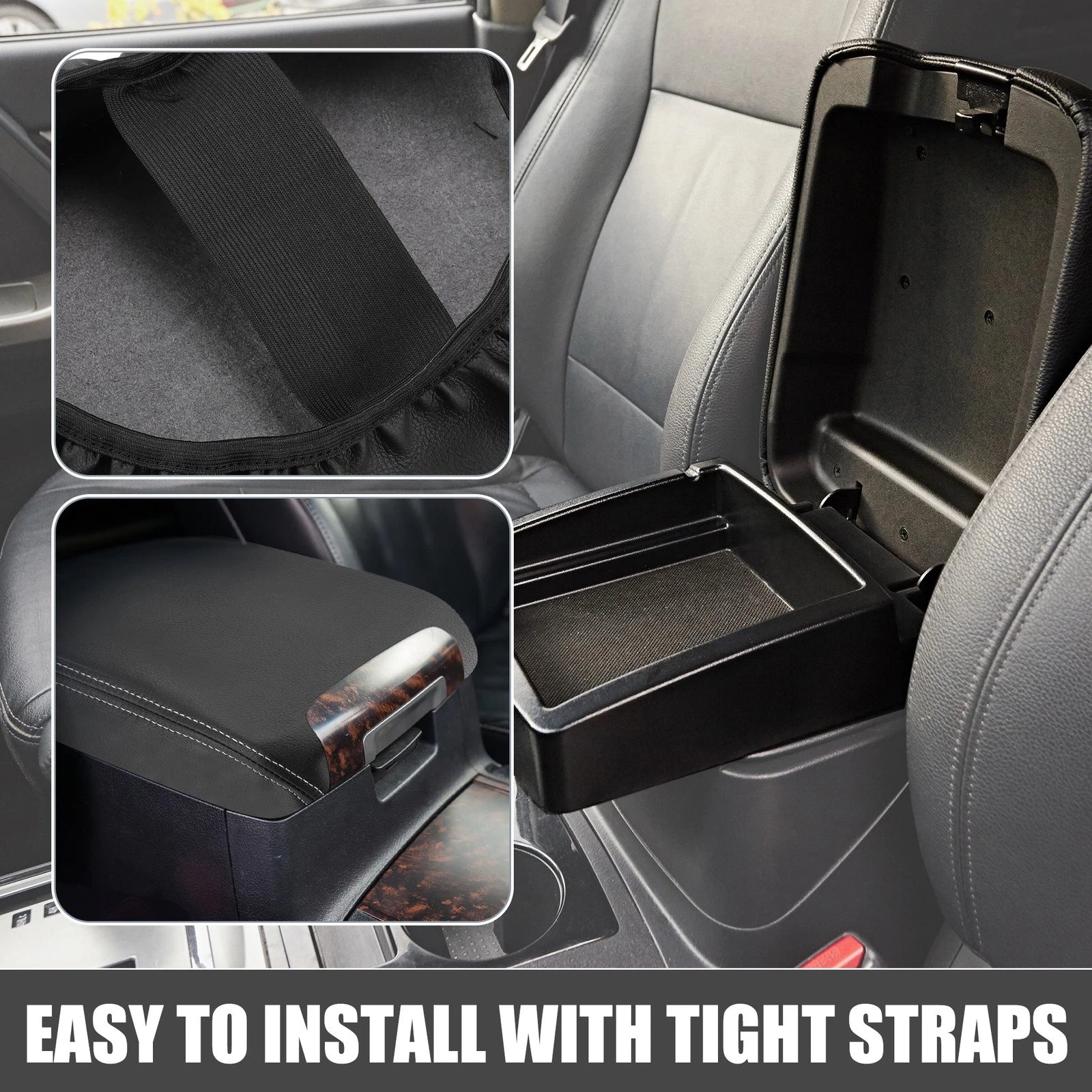 Center Console Armrest Cover for Dodge Charger (2011–2023) Black Gray