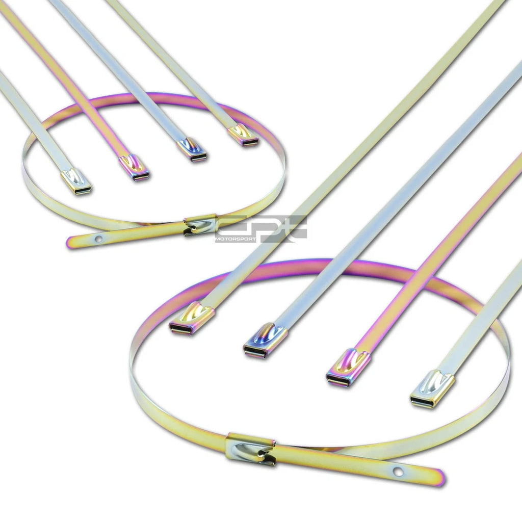 Set of 10 Stainless Self-Locking Zip Tie Strap for Pipe/Gun/Exhaust