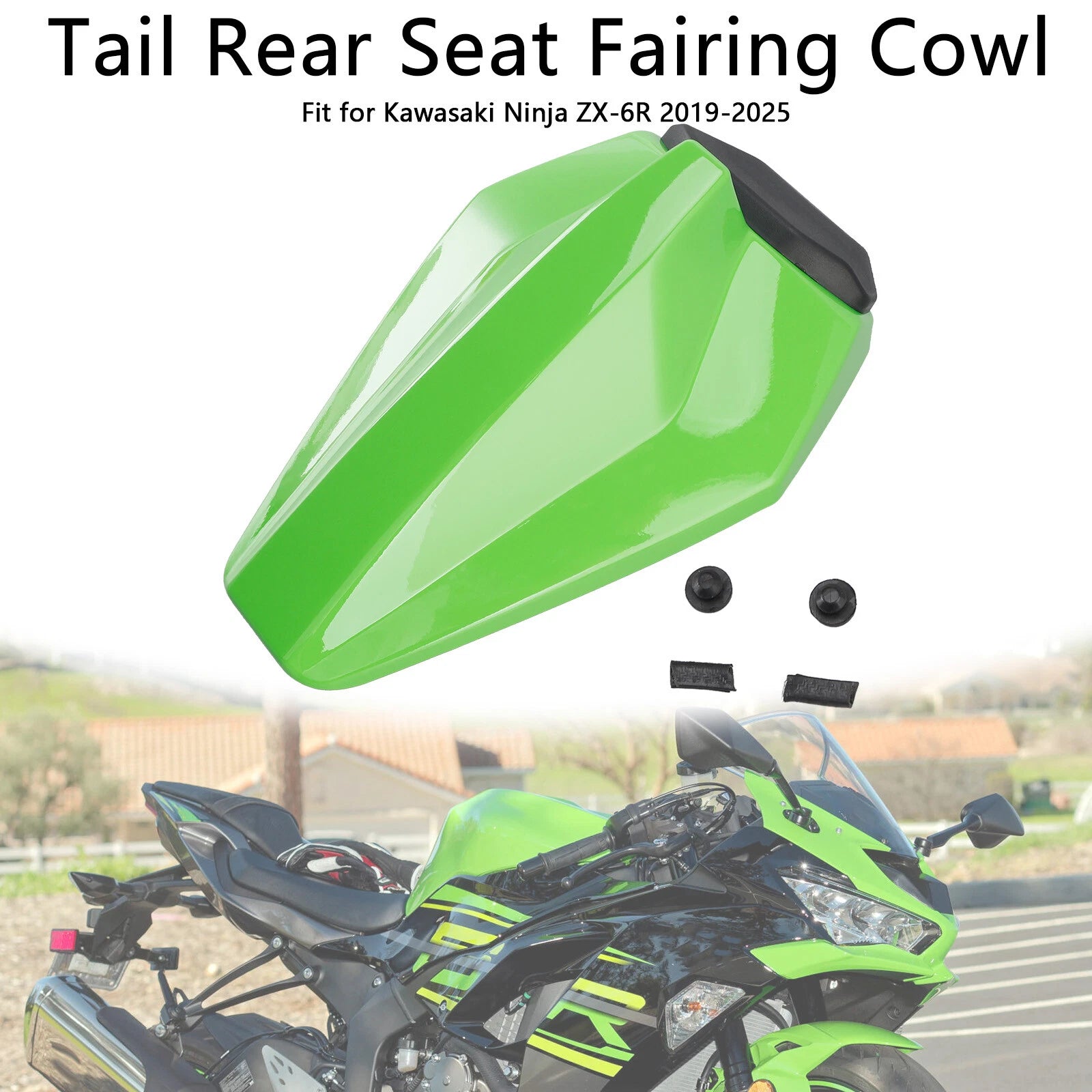 Racing Tail Rear Seat Fairing Cowl for Kawasaki ZX6R (2019–2025) Green