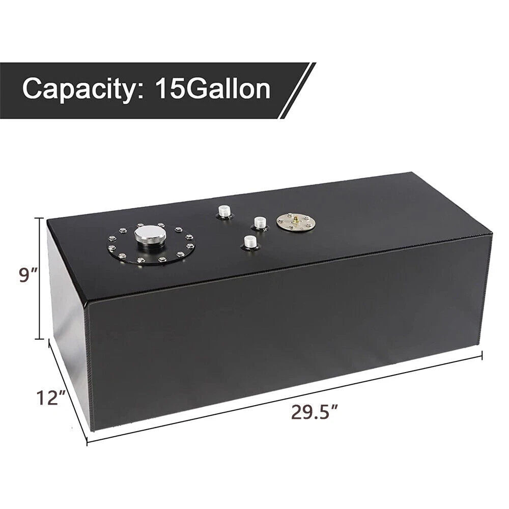 15 Gallon Polished Aluminum Fuel Cell Gas Tank with Level Sender for