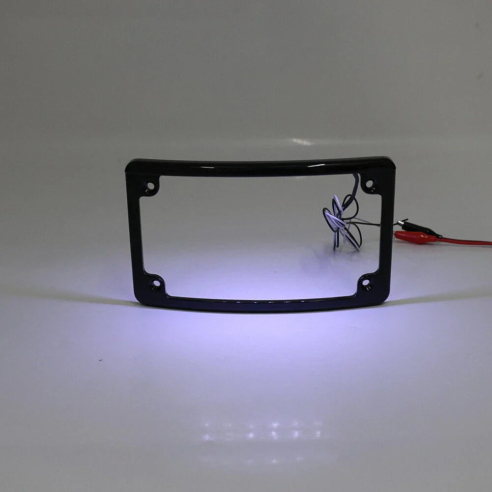 Black Rear License Plate Frame Bracket w/Light for Harley Touring (2009-2023)