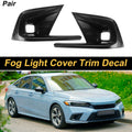 Set of 2 Fog Light Cover Trim for Honda Civic (2022–2023) Carbon Fiber Black