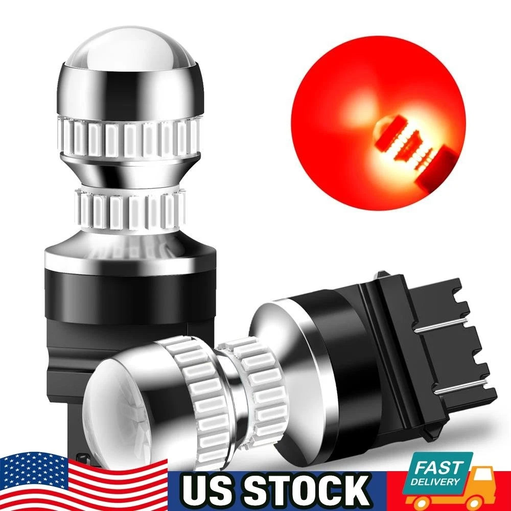 2X 3157 LED Pure Red Brake Stop Tail Parking Light Bulbs for Ford F-150