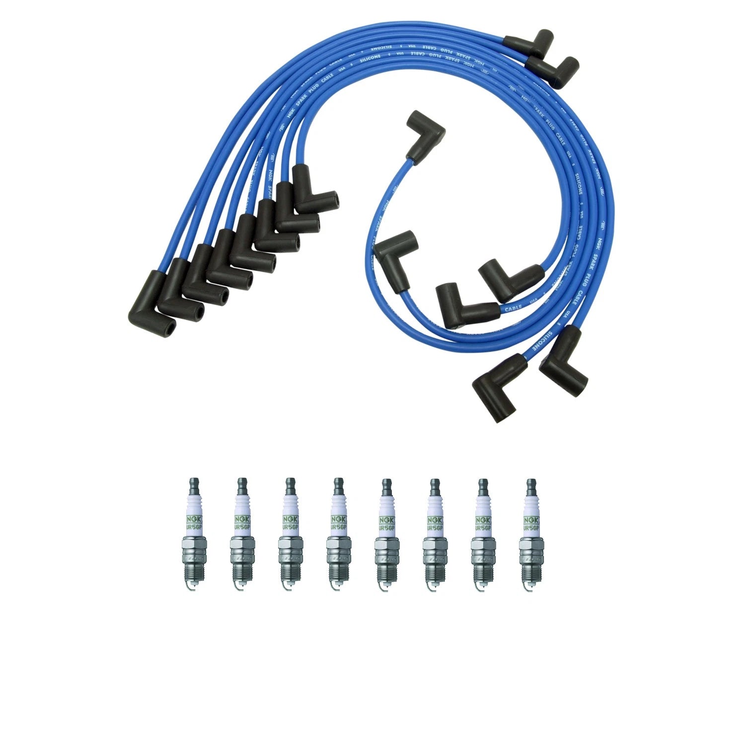 NGK Wire Set & 8 G-Power Platinum Spark Plugs Kit for Malibu K15 (1978–1983)