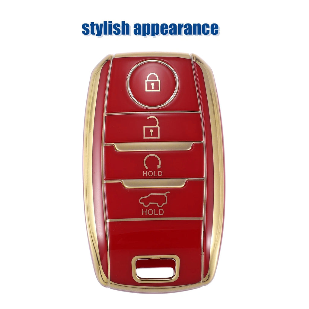 TPU Key Fob Case Cover for Kia Optima (2011–2019) - 4 Button, Red