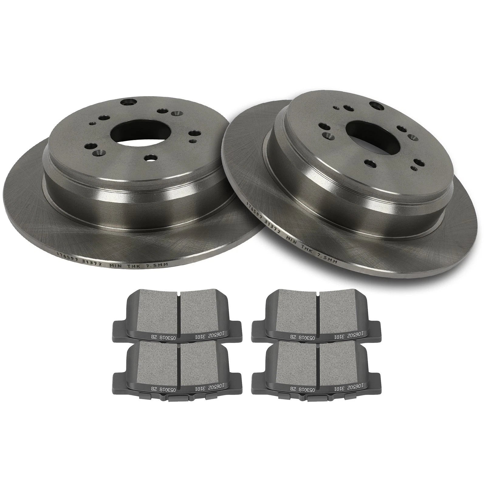 Set of 4 Rear Ceramic Brake Pads & Rotors for Honda CR-V (2005–2016)
