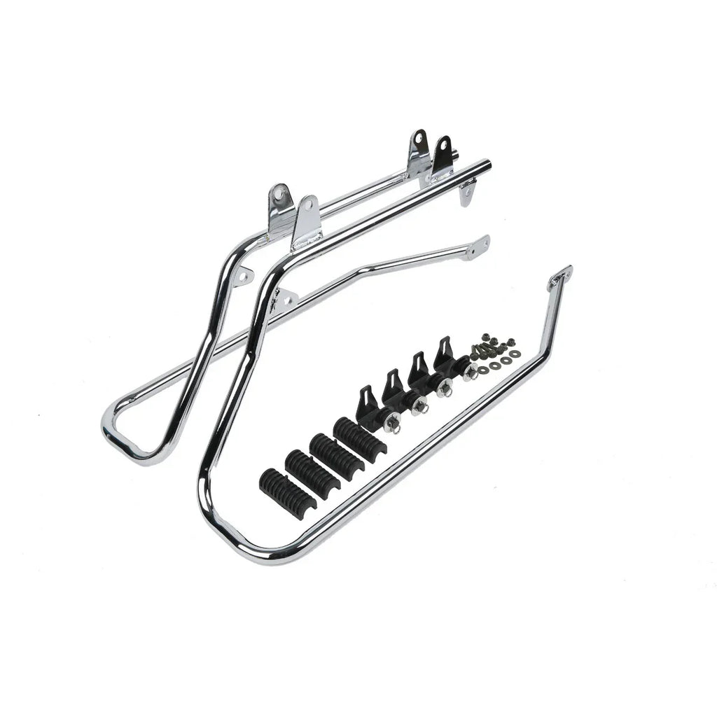 Saddlebags Black Latch Chrome Bracket for Harley Softail (1984 - 2017)