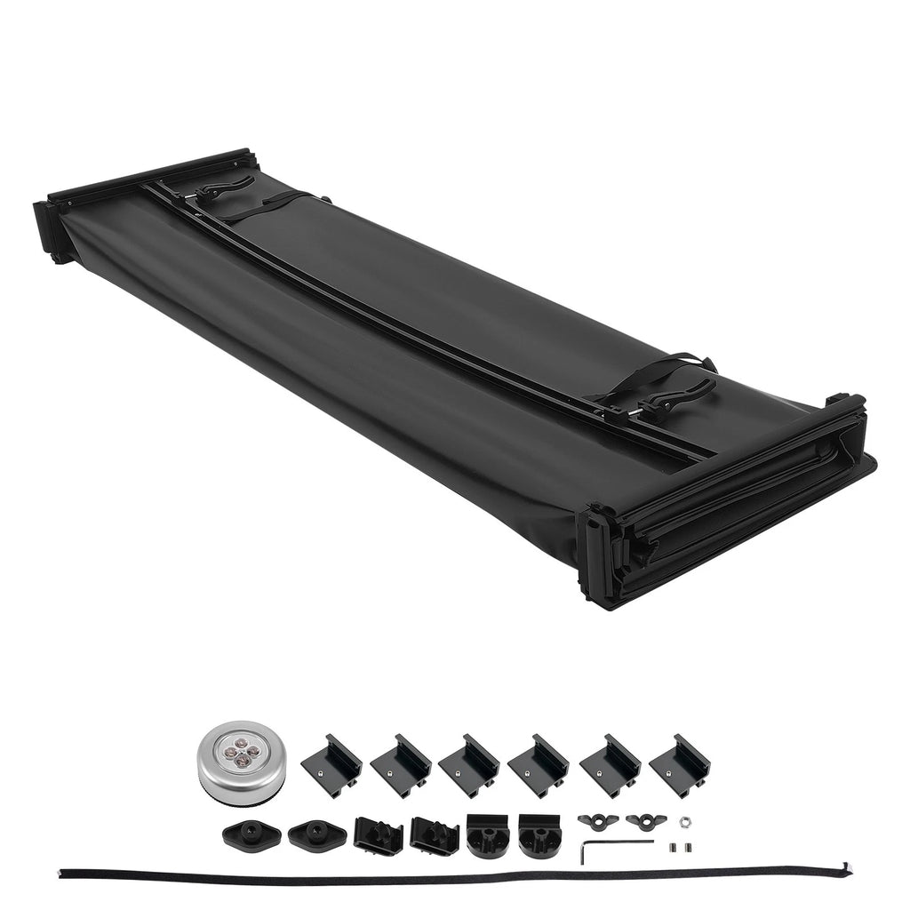 5.5FT 4-Fold Bed Tonneau Cover for Nissan Titan 2004-2015 Vinyl With LED Lamp
