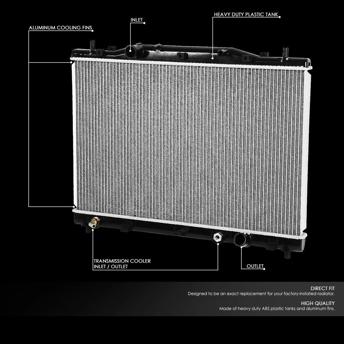 Aluminum Core Cooling Radiator for Cadillac CTS 3.2L (2003–2004) DPI 2565