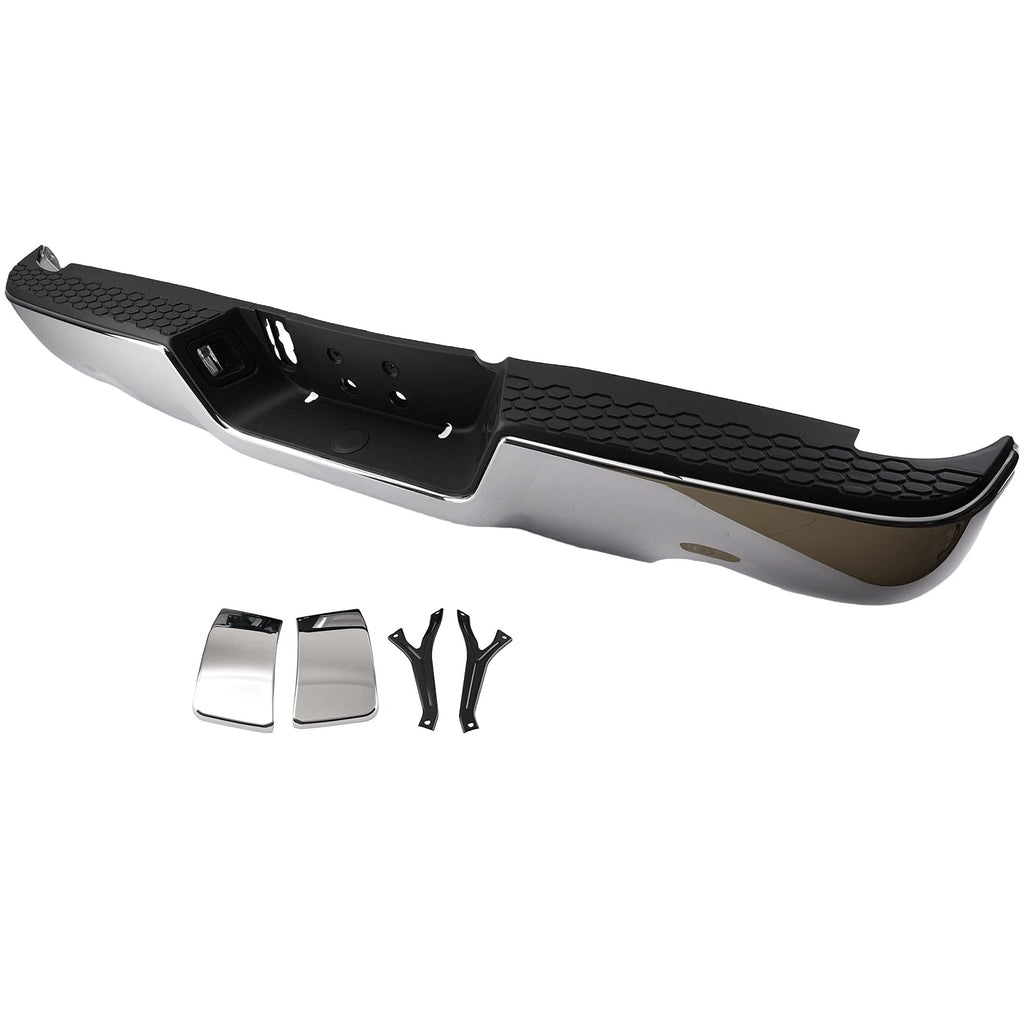 Chrome Rear Bumper for Ram 1500 (2009–2018) w/ Dual Exhaust 68049740AB-PFM