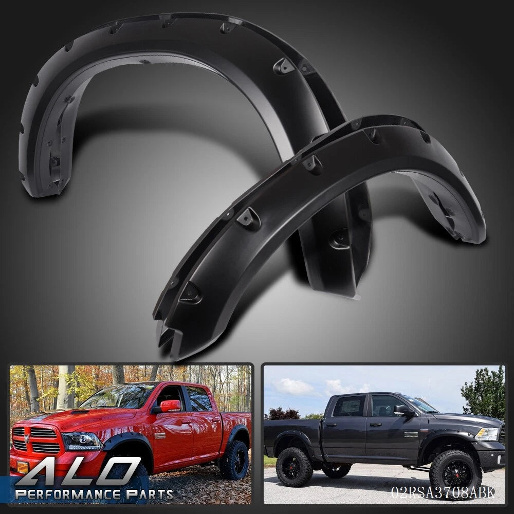 Set of Pocket Rivet Style Fender Flares for Dodge Ram 1500 (2009–2022)