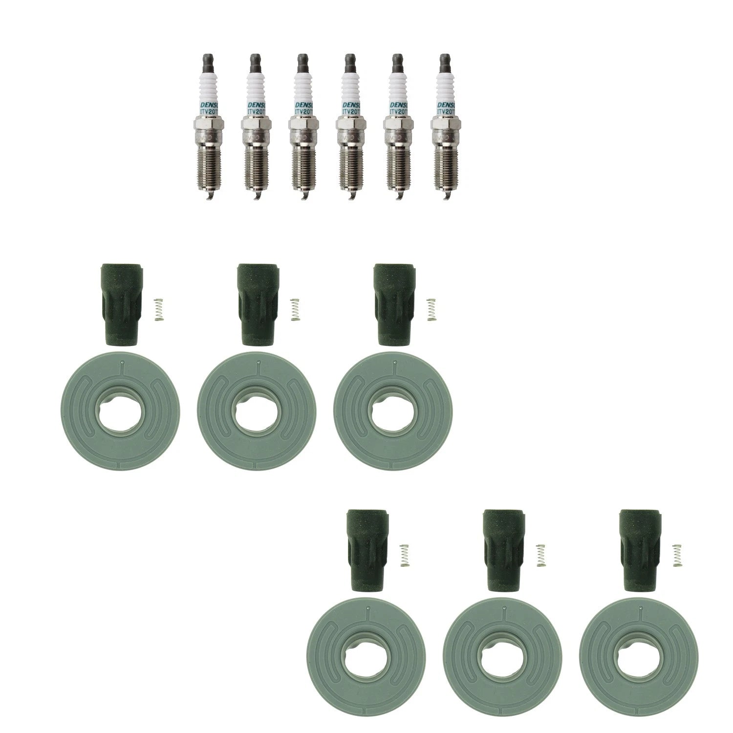 Denso 6 Iridium TT Plugs & NGK Ignition Coil Boots Kit for Edge Explorer F-150 (2007–2014)