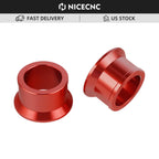 Billet Rear Axle Wheel Hub Spacer Collars for Honda CR125R CR250R (2002–2007) Red
