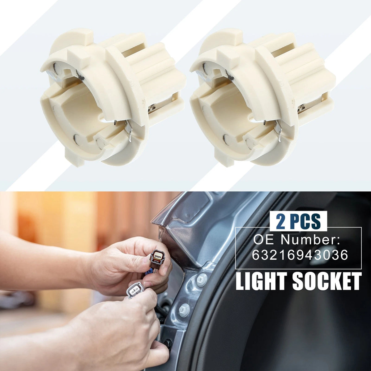 2X Tail Brake Light Bulb Socket Holder 63216943036 for BMW E36 E38 E65 E83 E53