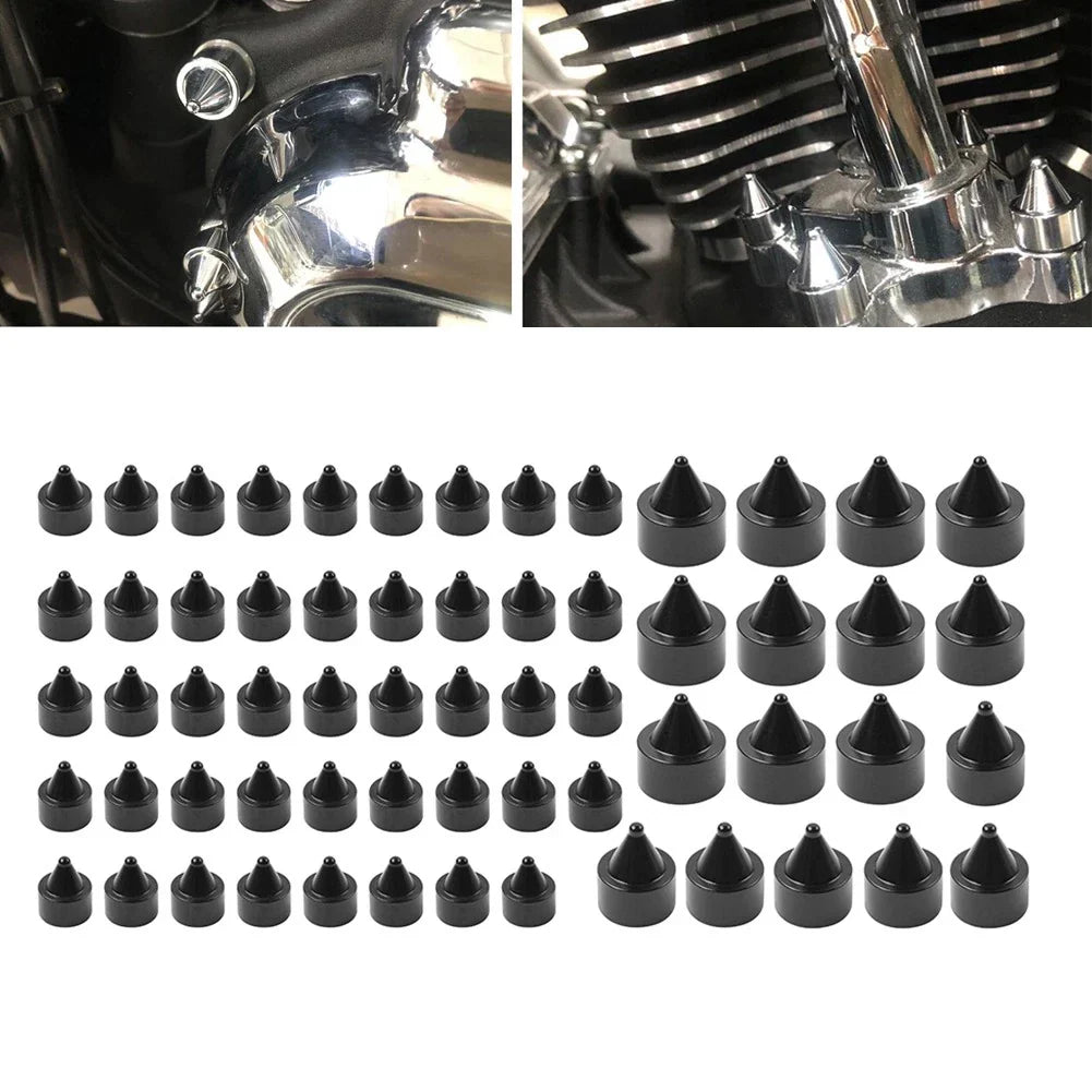 61X Engine Topper Bolt Caps Cover Black for Harley Twin Cam FLH (1999-2006)