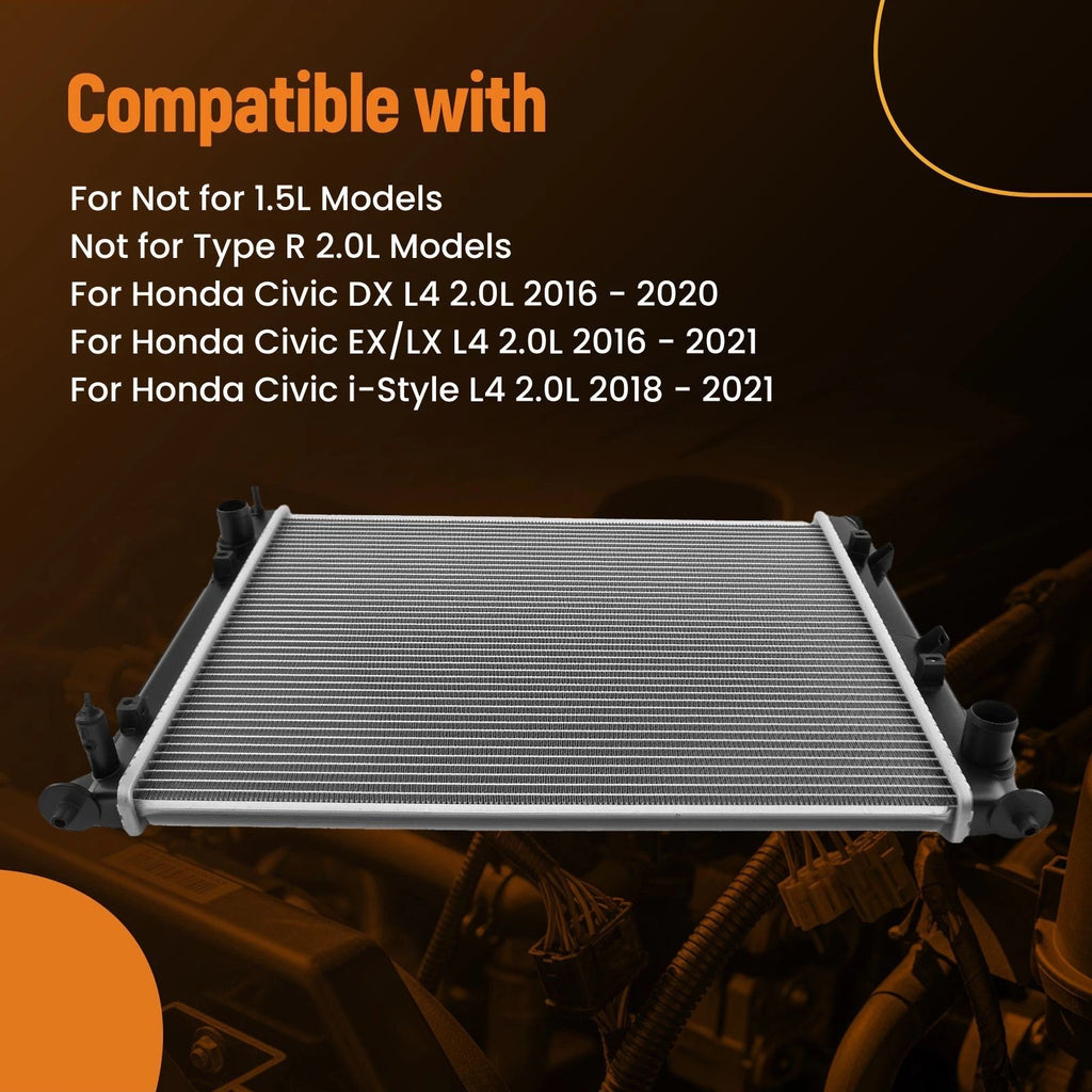 Aluminum Radiator for Honda Civic 2.0L (2016–2020)