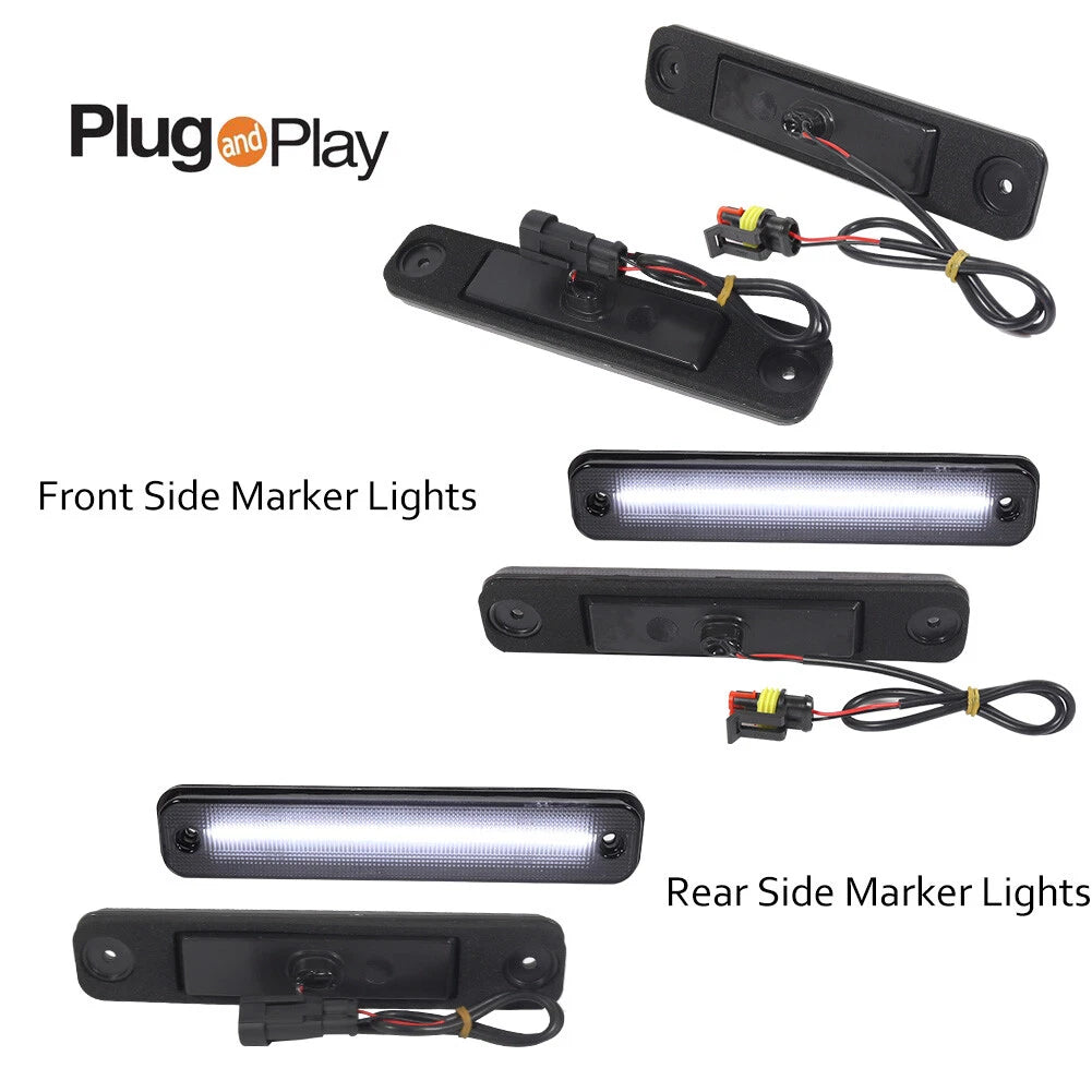 Set of 4 Smoke LED Side Fender Marker Lights for Hummer H2 (2003–2009)