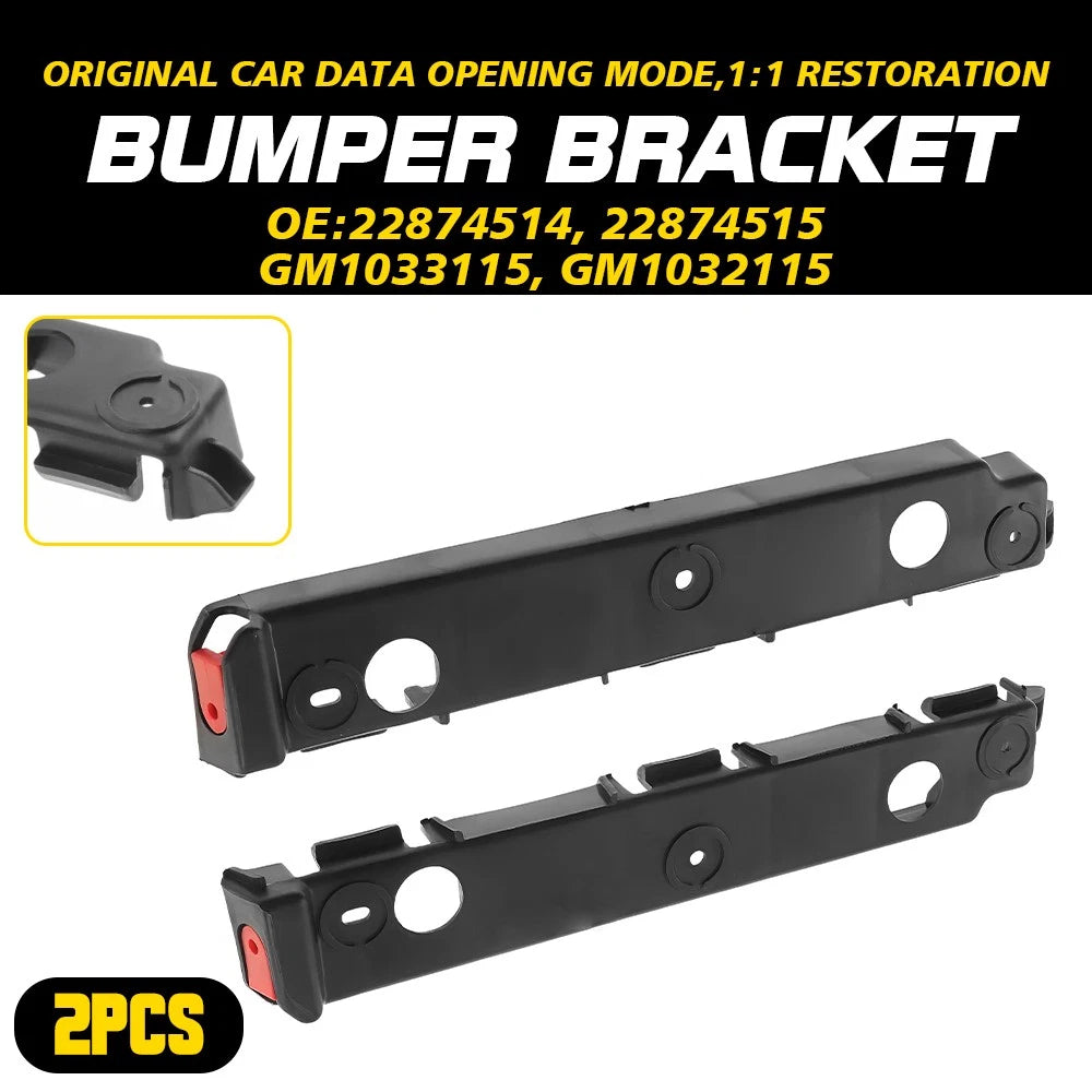 Set of 2 Bumper Brackets for Buick Verano (2012–2017) Black