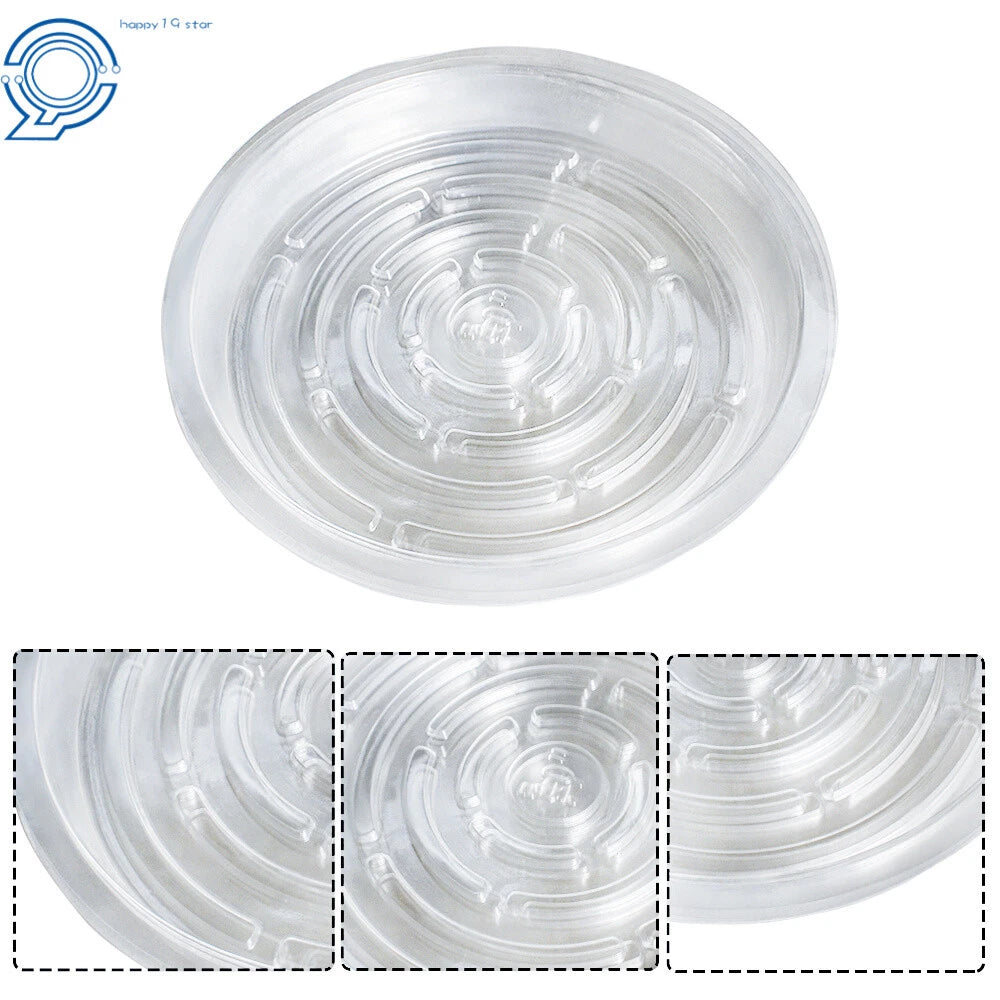 Set of 5 Heavy Duty Clear Plastic Plant Flower Saucer Drip Tray