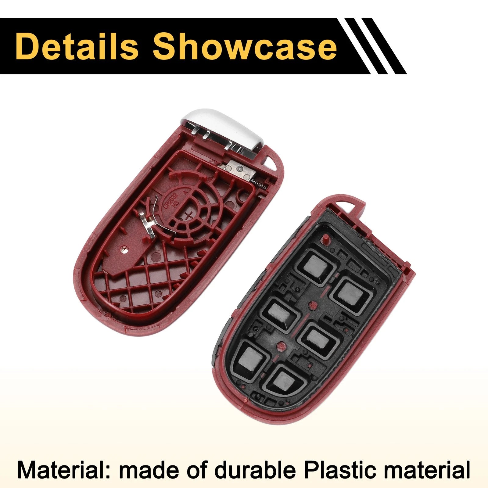 Set of 4 Key Fob Shell Cases for Dodge Charger (2006–2023) Black Red