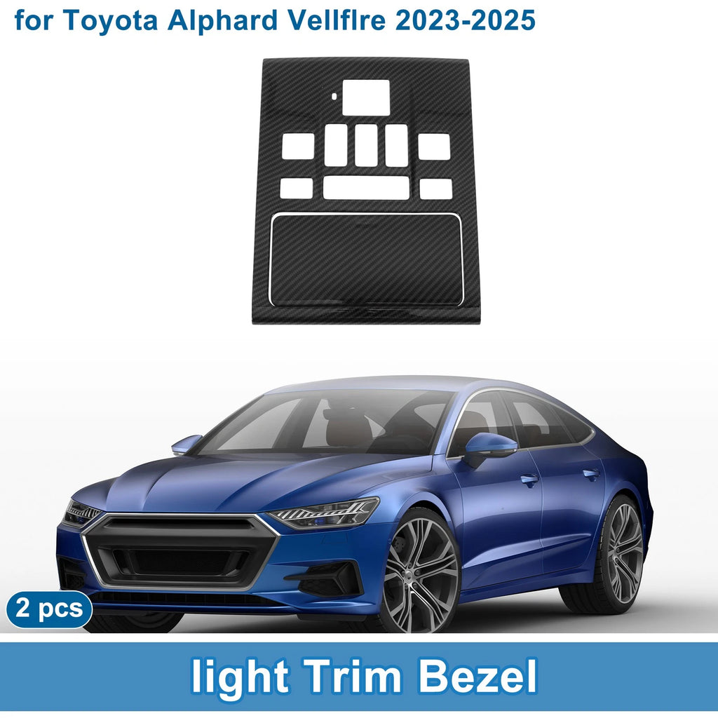 Front Row Light Trim Bezel for Toyota Alphard Vellfire (2023–2025) Carbon Fiber Black