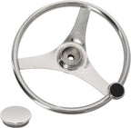 3 Spoke Stainless Steel Steering Wheel for Marine Boat (13.5 Inch)