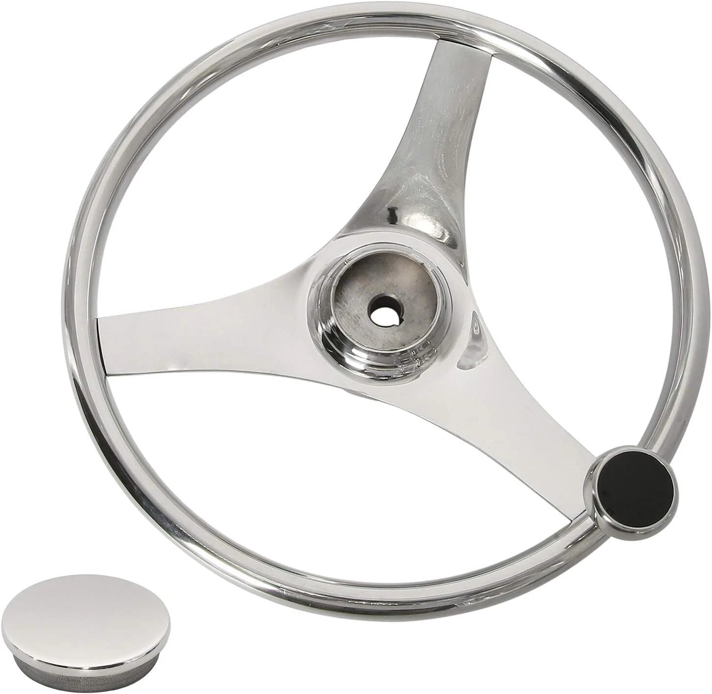 3 Spoke Stainless Steel Steering Wheel for Marine Boat (13.5 Inch)