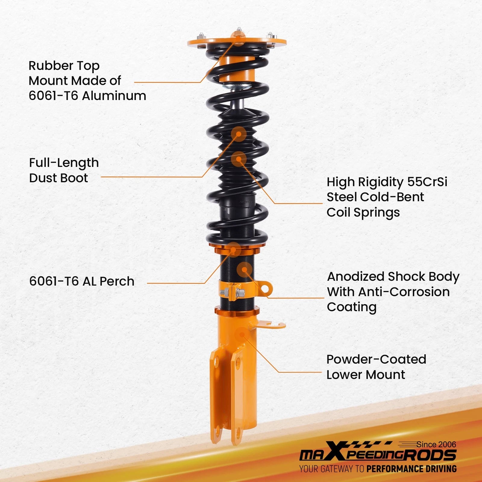 Pair Front Coilovers for BMW X5 E53 (2002-2006) Lowering Kit