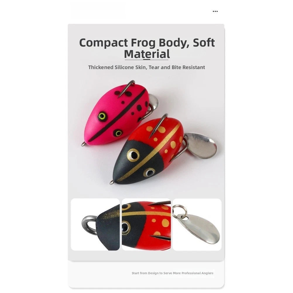 5X Soft Silicone Amphibian Lures with Double Steel Hooks for Fishing
