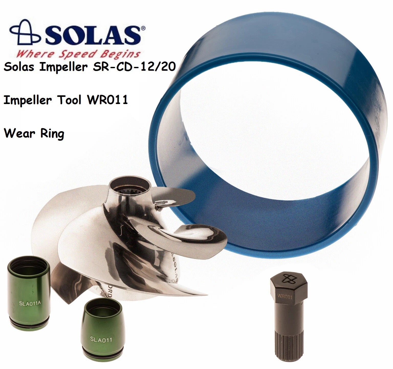 Solas Impeller SR-CD-12/20 for Sea Doo GTX 185 SC (2003–2006) with Wear Ring & Tool