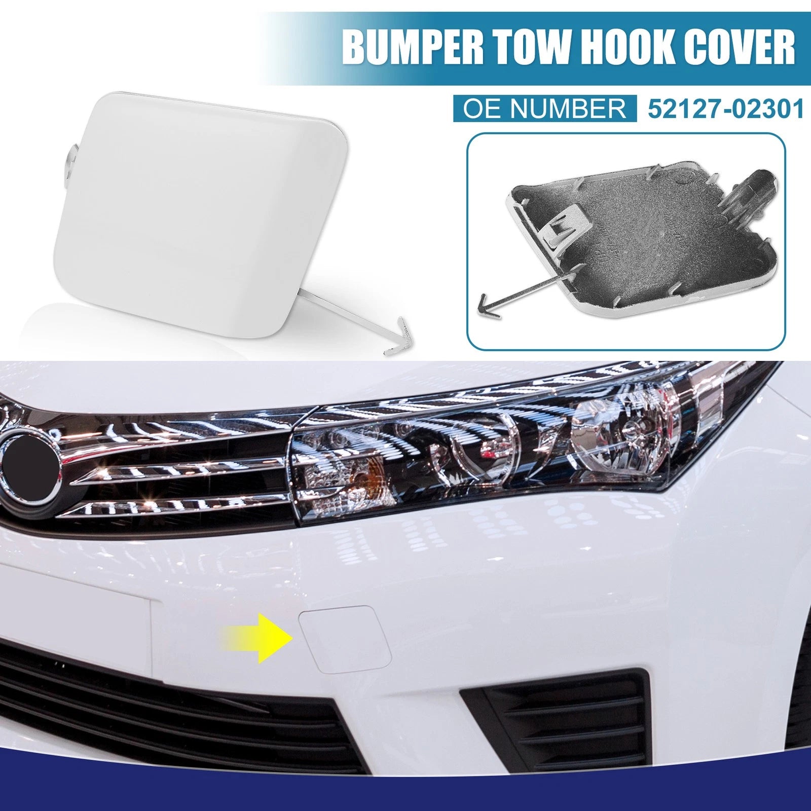 Front Bumper Tow Hook Cover 52127-02301 for Toyota Corolla (2014–2017)