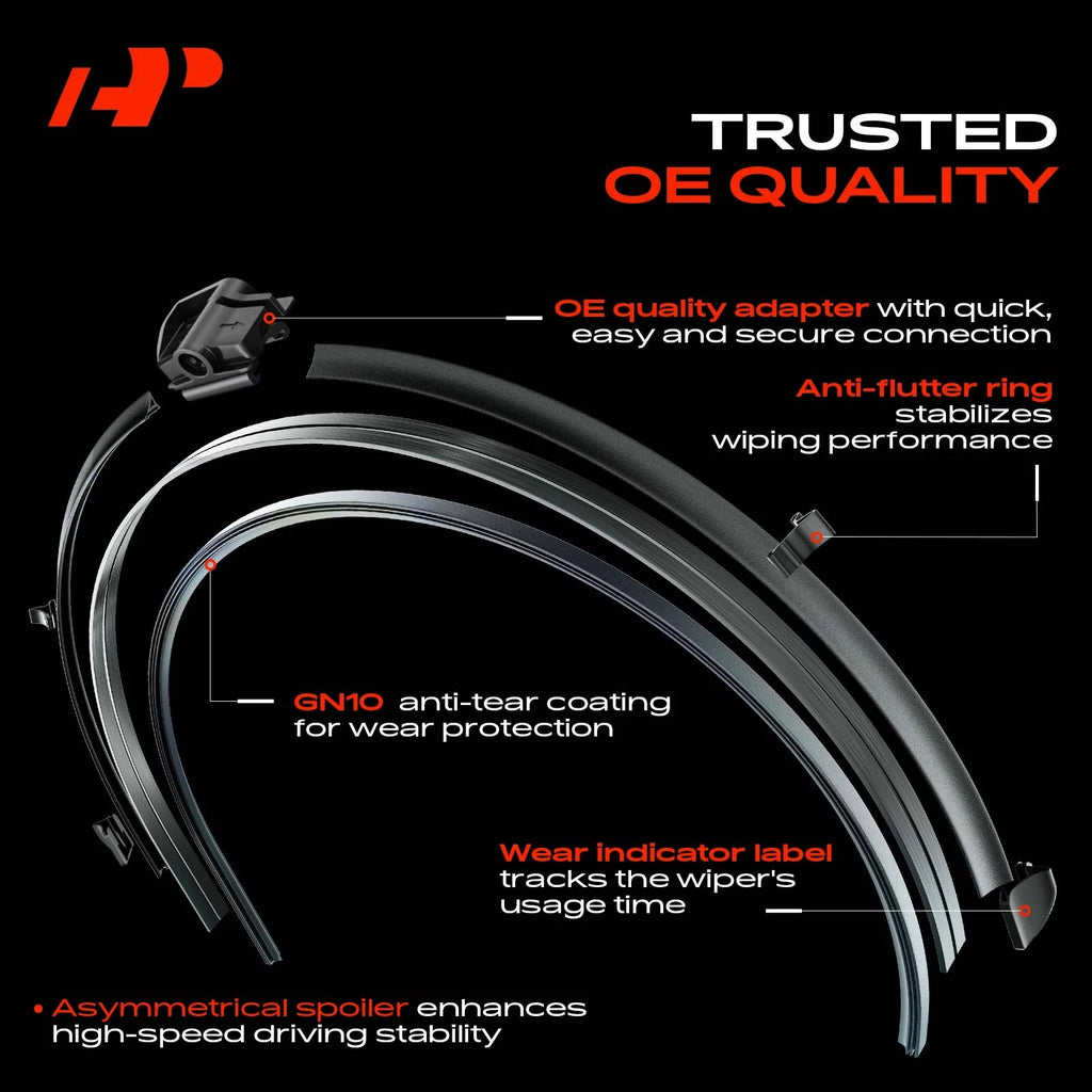 2X Windshield Wiper Blades for BMW 550i GT 750i (2010–2017)