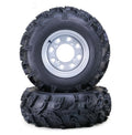Set of 2 WANDA ATV Tires 27x12-12 6-Ply 4-156 PCD 4+3 Offset Silver Wheel