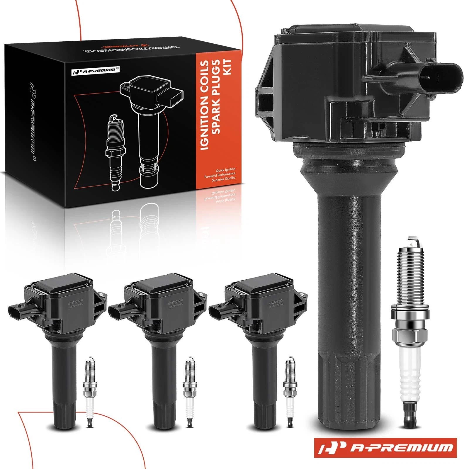 Set of 4 Ignition Coils & 4 Iridium Spark Plugs for Subaru Outback Forester 