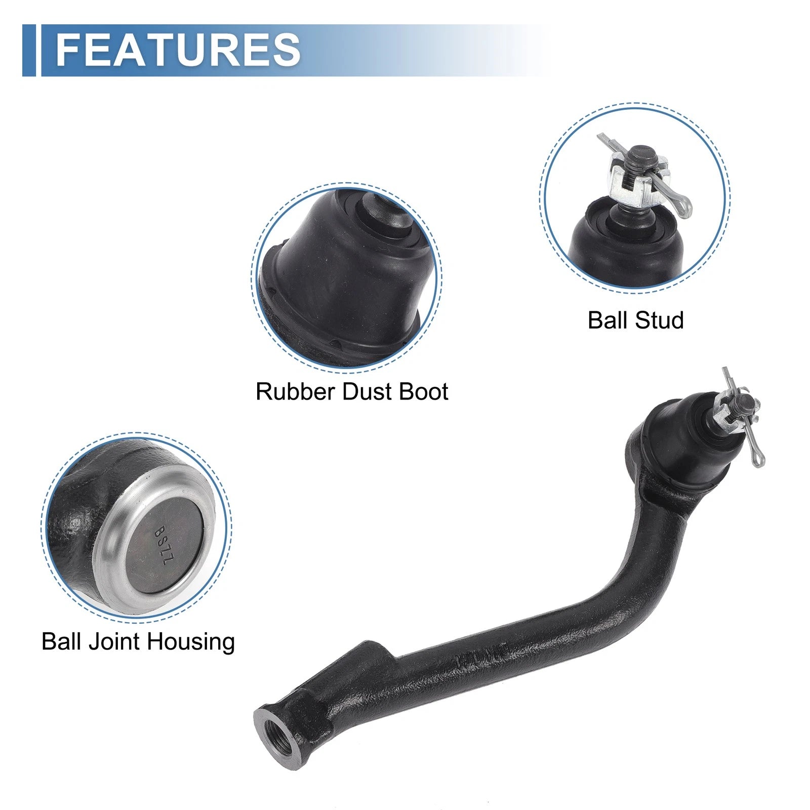 2X Front Outer Tie Rod Ends for Kia Sorento (2014–2015) & Hyundai Santa Fe (2014–2015)